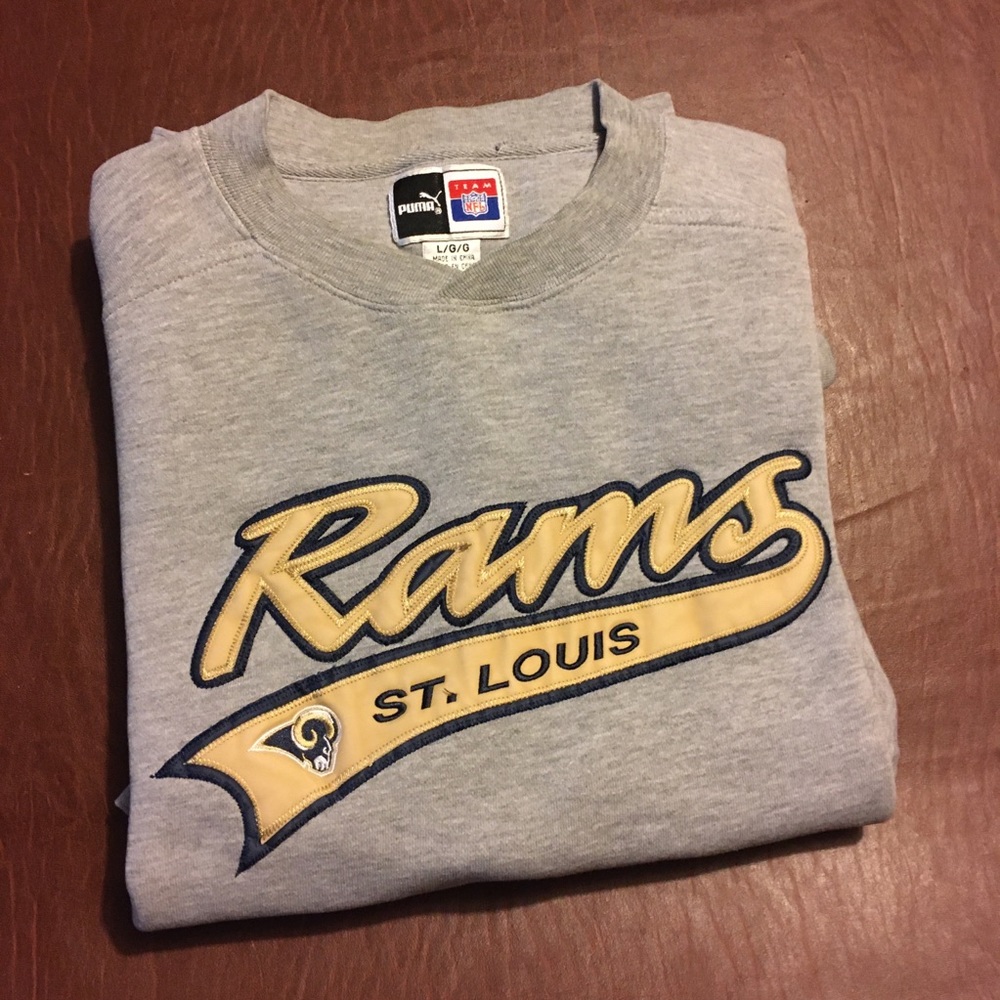 Vtg 90s St Louis Rams Sweatshirt Puma L